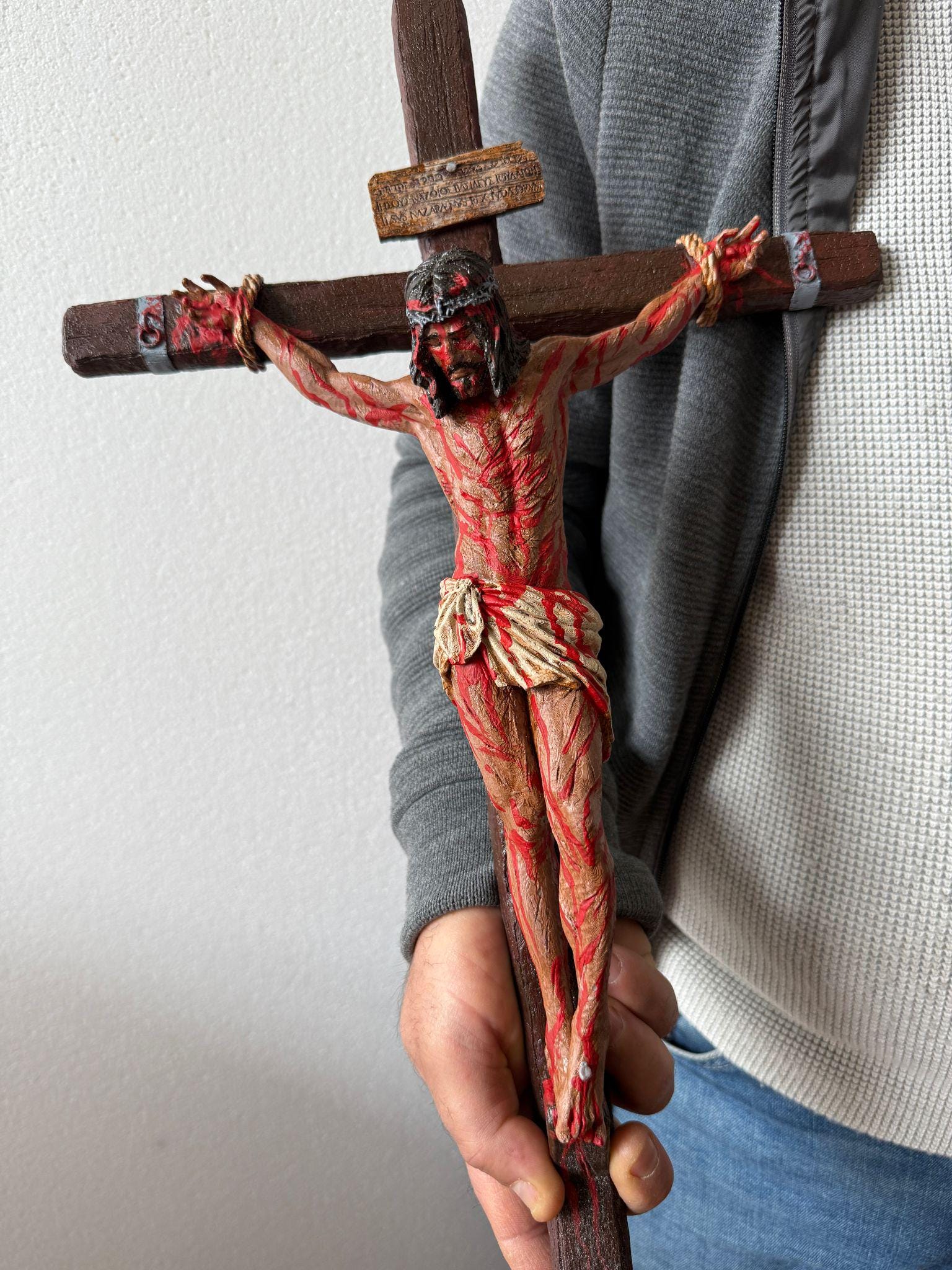 キリストの受難、リアル、十字架、3Dカスタム手描きフィギュア、宗教的