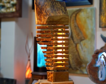 Table lamp, wooden table lamp gift