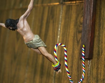 Jesus sculpture BunJesus - Bungee Jumping Jesus, jesus christ wall decor, Resurrection Scene-35cm-(14 '')