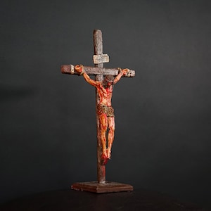 Vintage Large Corpus Christi Jesus  Figurine - Jesus Sculpture - table jesus  Figure - Cross Hanging Sculpture table art