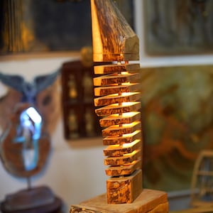 Wood Lamp, Handmade Pine Wood Decor Lamp, Desk Lamp, Table Lamp, Bedside Lamp lamp, wooden table lamp gift