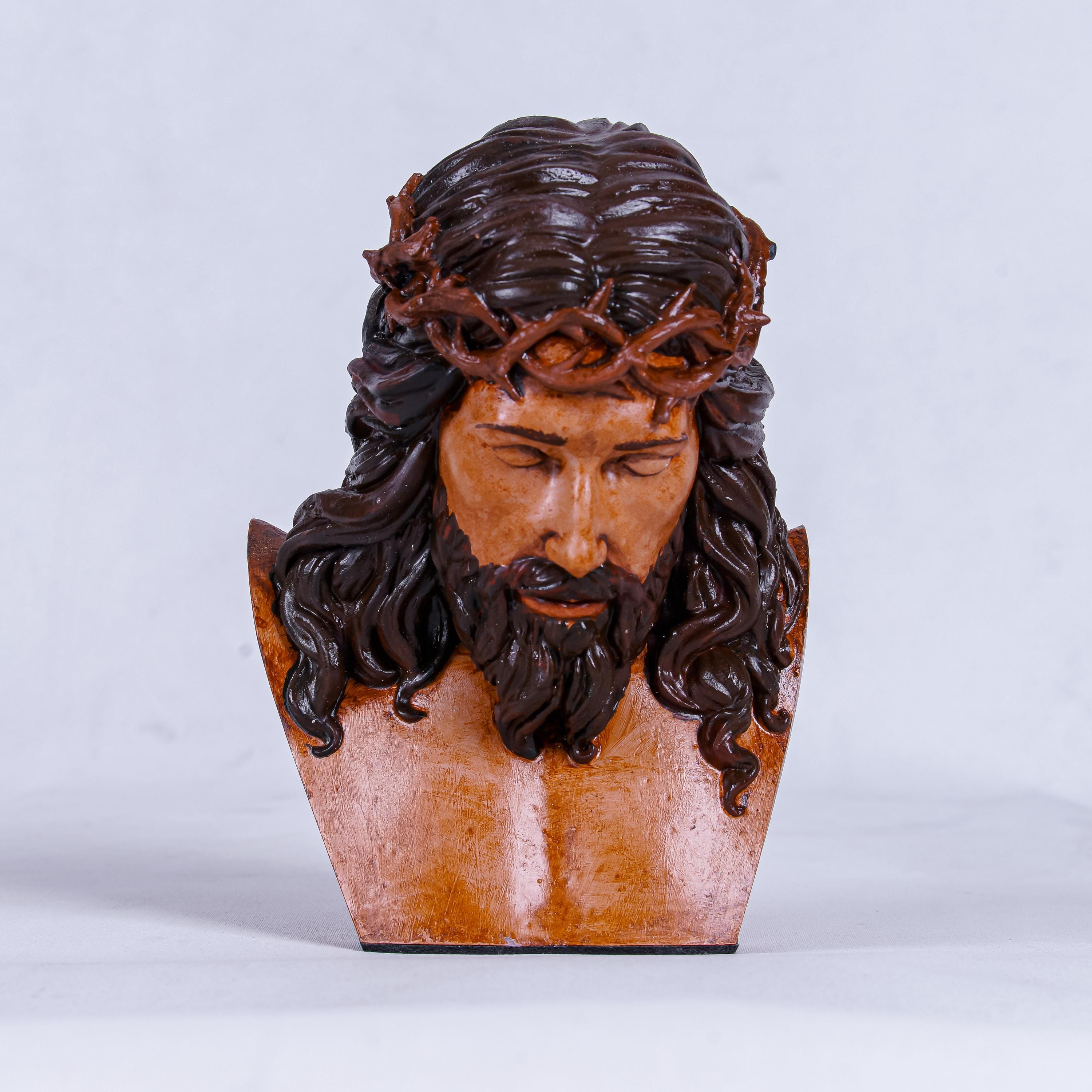 Jesus Head Sculpture | Handcrafted Religious Bust | Catholic Wall Art | Christian Decor Gift