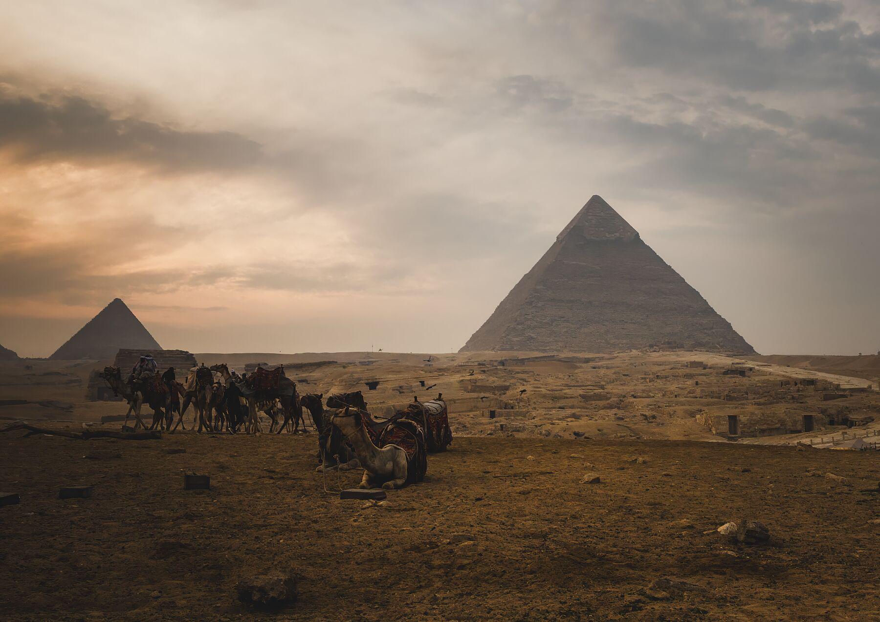 Fine Art Print – Guardians of Time – Pyramids of Giza Photography Print | Egypt Wall Art |Desert Landscape Photo | Framed & Unframed Options
