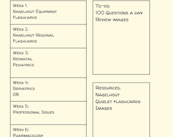 Anesthesia Study Plan PDF- Nurse Anesthesia Exam Prep Schedule- SRNA digital download