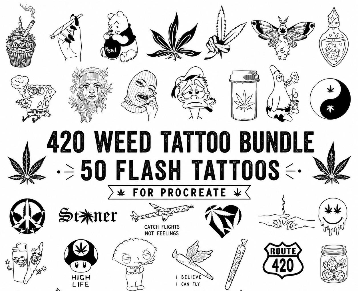 420 tattoo design - Etsy 日本
