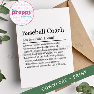 Gracias entrenador / Tarjeta de agradecimiento / Entrenador de béisbol / Tarjeta de agradecimiento digital / Regalo de béisbol / Tarjeta de béisbol imprimible / Gracias