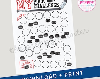 My Puck Challenge | Personalizable Hockey Practice Tracker | Hockey Training | Hockey Shot | Practice Sheet Chart | Training Log |