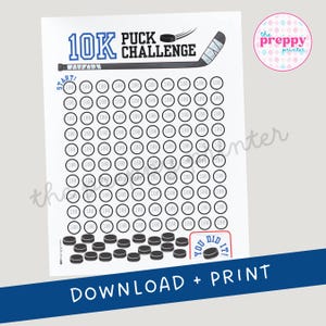 10000 Puck Challenge | Hockey Practice Tracker | Hockey Training | Hockey Shot | Practice Sheet Chart | Training Log | Hockey Training Aid