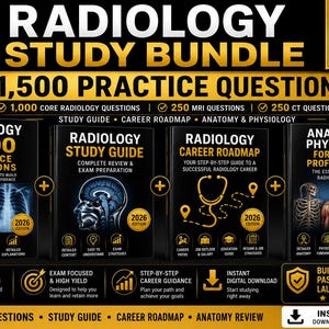 Radiology Study Bundle | Practice Questions | Anatomy and Physiology Review | Career Guide | Digital Download