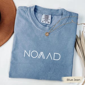 Nomadskjorta, bekväma färger minimalistisk livsstilskjorta, estetisk unisex-t-shirt, inspirerande nomadgåva, trendig nomadskjorta för män och kvinnor bild 8