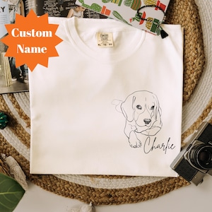 Custom Beagle T-Shirt with Personalized Dog Name, Comfort Colors Pet Lover Gift, Beagle Owner TShirt, Personalized Dog Breed Shirt Hound Dog