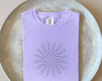 Minimal Mandala Shirt, Line Art Spiritual, Comfort Colors® Chakra Energy, Buddha Shirt, Yoga Tee, Unisex Astrology Gift, Sacred Geometry