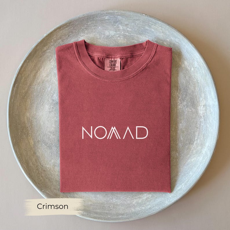 Nomadskjorta, bekväma färger minimalistisk livsstilskjorta, estetisk unisex-t-shirt, inspirerande nomadgåva, trendig nomadskjorta för män och kvinnor bild 7