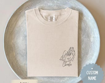 Camiseta personalizada de Shih Tzu con nombre personalizado, colores cómodos, regalo personalizado para dueño de Shih Tzu, homenaje al Puente del Arcoíris.
