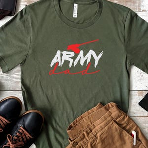 Army Dad Graphic T-Shirt with Tank, Military Father’s Day Gift , Bella Canvas, Patriotic Dad Gift, Veteran Dad Shirt, Father&#39;s Day Gift