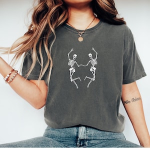 Funny Halloween Dancing Skeletons Shirt Comfort Colors®, Spooky Cute TShirt, Horror, Cute & Creepy Fall Shirt Gift, Party Tee, Spooky Retro