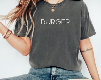 Camiseta de hamburguesa, unisex, con colores cómodos, ideal para amantes de la comida y la bebida, ideal para los amantes de las hamburguesas, para compañeros de trabajo y para amantes de la comida.