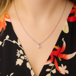 Sterling Silver Heart Pendant Necklace: Simulated Diamond Bridal Jewelry