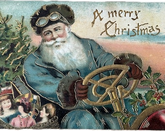Rare Antique Santa Postcard A Merry Christmas Vintage Postcard Germany