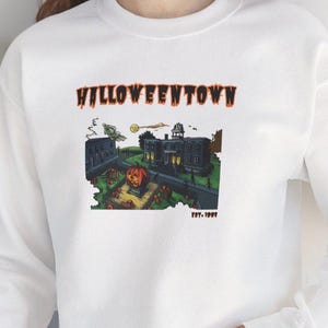 Halloween Town Crewneck Sweatshirt | Spooky Pumpkin Village Pullover | Fall Cozy Aesthetic Sweatshirt | Ghosts Witches Haunted Town Sweater