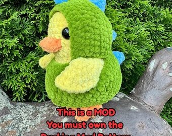 Dino Hoodie Duck MOD for Ducking Mad Crochet Pattern, Quirky Fun