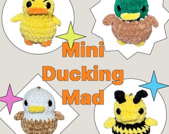 Mini Ducking Mad Crochet Duck Keychain Pattern: 4-in-1 (Digital Download), Spring Market Birds