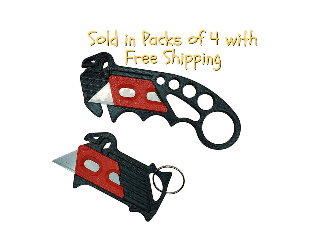 Retractable Blade Box Cutter Keychain: Tactical Utility Knife - Etsy