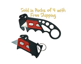 Retractable Blade Box Cutter Keychain: Tactical Utility Knife