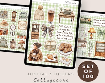 Watercolor Clipart Bundle, Cottagecore Clip Art, Rustic ClipArt, Planner Stickers, Vintage PNG, Digital Download, Cricut, Goodnotes stickers