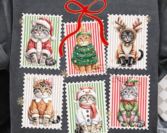 Meowy Cats PNG: Clipart di animali domestici per le vacanze di Natale (download digitale)