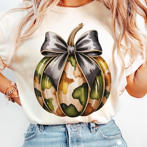 Camo Pumpkin PNG: Fall Harvest Sublimation Design (Digital Download