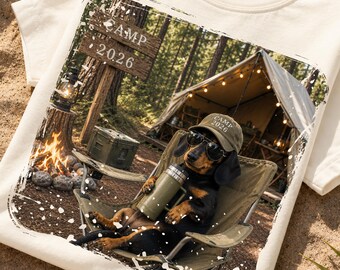 Camp 2026 PNG, Camping Hund, Dackel Camping Shirt Design, lustige Camper Sublimation (Digital)