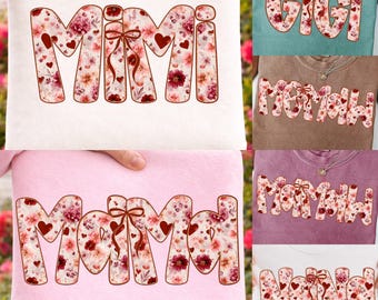 Nana Gigi Mama Mimi Meemaw Mamaw PNG, Floral Grandma Mother’s Day Sublimation (Digital)