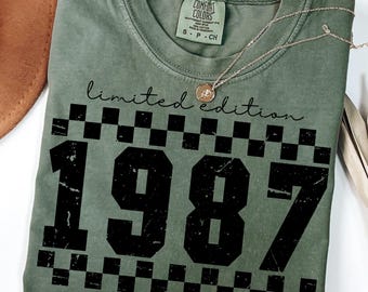 1987 Birthday PNG, 1987 Svg, Vintage Style Print Designs (Digital Download)