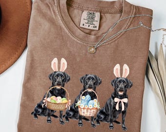 Labrador negro de Pascua en acuarela PNG: Regalo para amantes de los perros (Descarga digital)