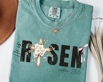 He is Risen Easter PNG: Retro Christian Design, Bible Verse Png (Digital Download)