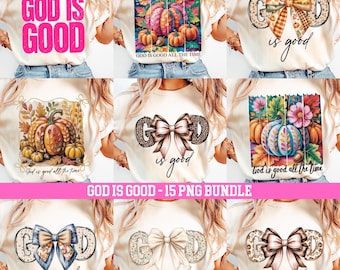 Gott ist gut PNG-Bundle: Christliche Herbstglaubens-Sublimationsdesigns (Digitaler Download)