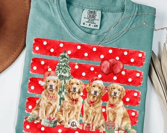 Golden Retriever Christmas PNG, Christmas Dog Sublimation, Golden Retriever Xmas, Dog Lover Gift (Digital Download)