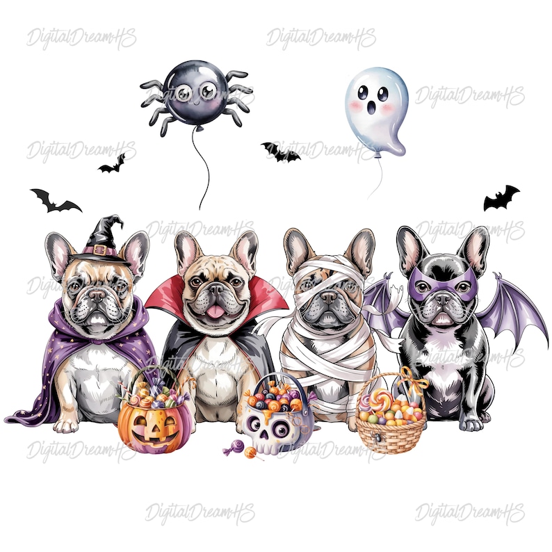 French Bulldog Halloween PNG: Dog Costume Clipart (digital Download) - Etsy