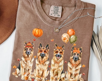 Herbst Deutscher Schäferhund PNG Bundle, Herbst Deutscher Schäferhund PNG, Kürbis Schäferhund Sublimationsdesign, Thanksgiving Hundeshirt PNG (Digital)
