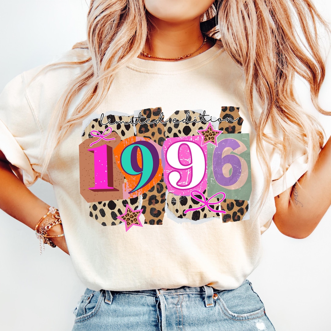 1996 Limited Edition Birthday PNG, Retro Leopard Numbers Clipart, Born ...