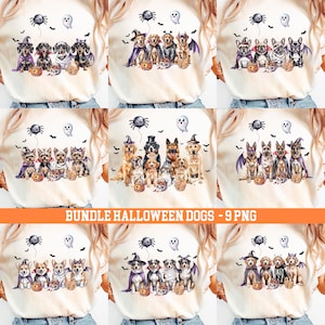 Halloween Dogs PNG Bundle, Costume Puppy Clipart (Digital Download)