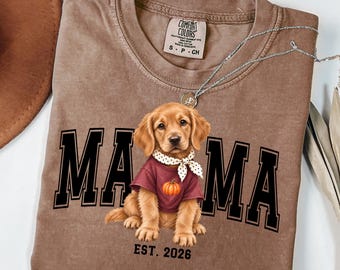 Golden Retriever Mom PNG, Dog Mom Est 2026, New Puppy Mom Sublimation, Fall Dog Mom Polka Dot PNG (Digital Download)
