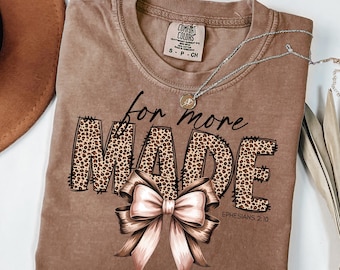 Christian Leopard Floral PNG: "Made for More" Faith Sublimation Design (Digital Download)