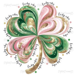 Glitter Shamrock PNG: St. Patrick&#39;s Day Clover Design (Digital Download)