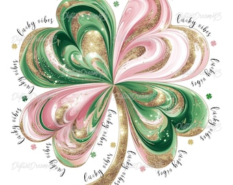 Glitter Shamrock PNG: St. Patrick's Day Clover Design (Digital Download)