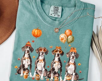 Deutscher kurzhaariger Zeiger PNG Bundle, Herbst Zeiger PNG, Preppy Herbst Hund Clipart, Kürbis Zeiger Sublimation (Digital)