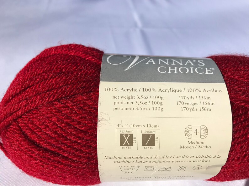 Worsted Weight Yarn Vanna's Choice by Lion Brand Yarns Etsy