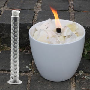 Mavin Alu Dochthalter mit 2 Glasfaserdochte Glasfaserdocht Dauerdocht Schmelzlicht Wachsfresser