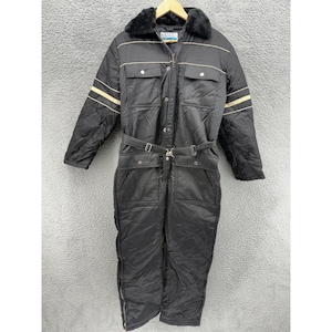 Vintage SEARS Work Leisure Black Coverall Snow Suit Ski Snowmobile SZ 38 Short-M